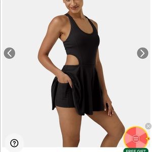 Halara 2 in 1 dress black NWT